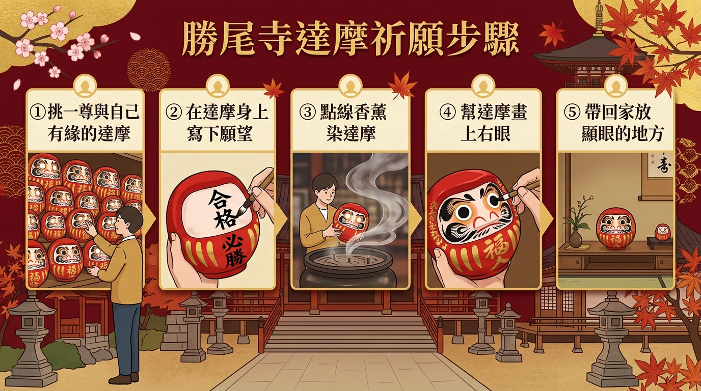 勝尾寺達摩祈願步驟