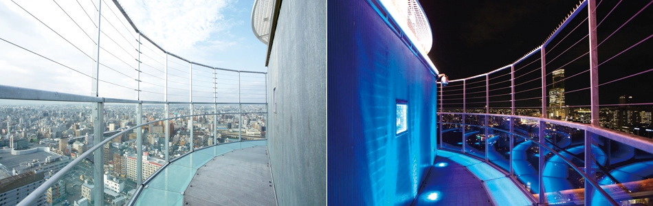 R5F 特別屋外展望台「天望パラダイス」／跳出式展望台「TIP THE TSUTENKAKU」（94.5m）