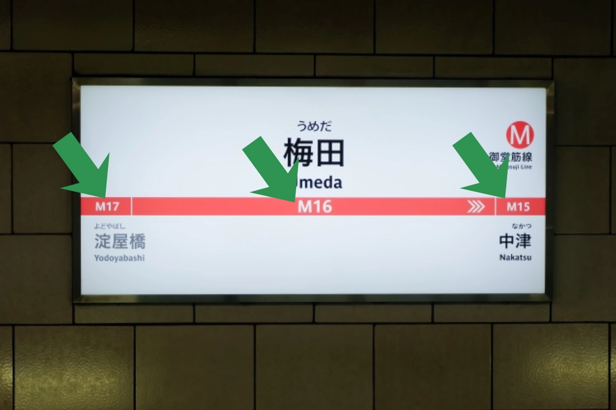 日本大阪地鐵出口編號