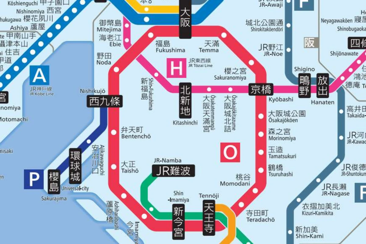 JR 環狀線在大阪城公園站下車