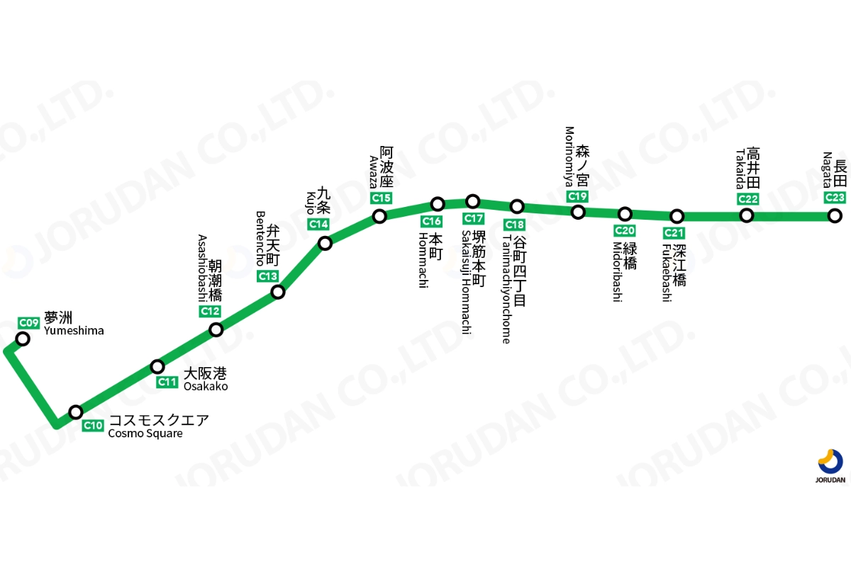大阪 Metro 地下鐵中央線路線圖