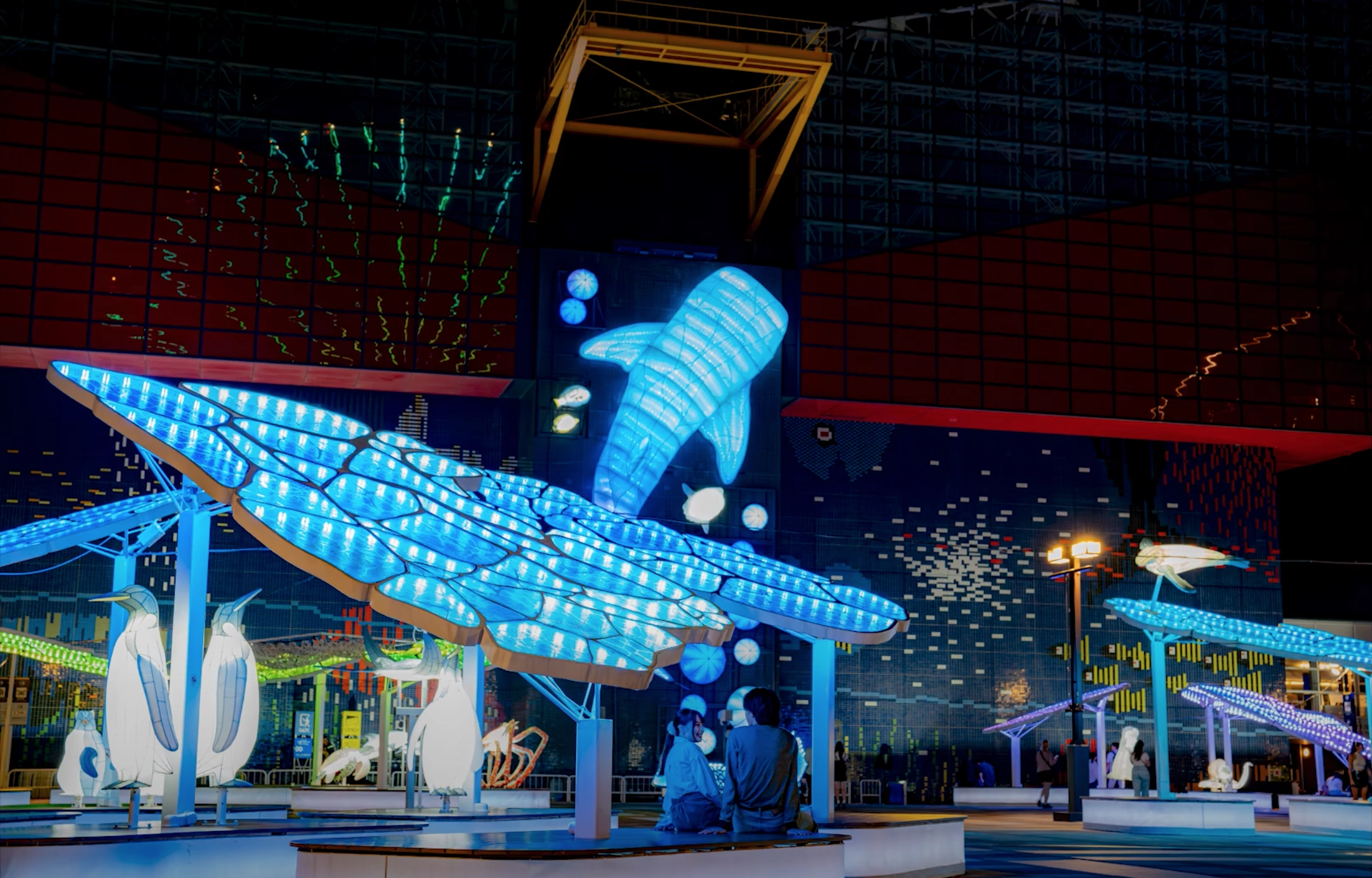 大阪海遊館燈光秀