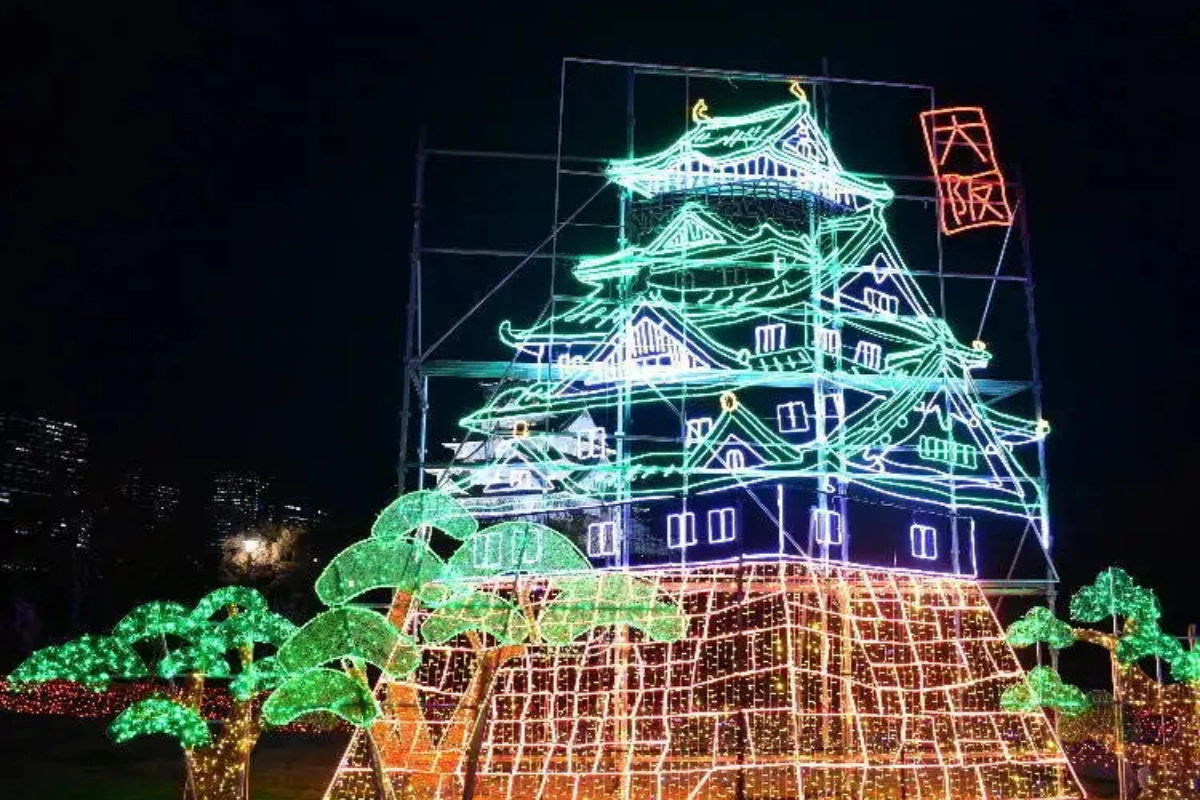大阪城聖誕節燈光秀