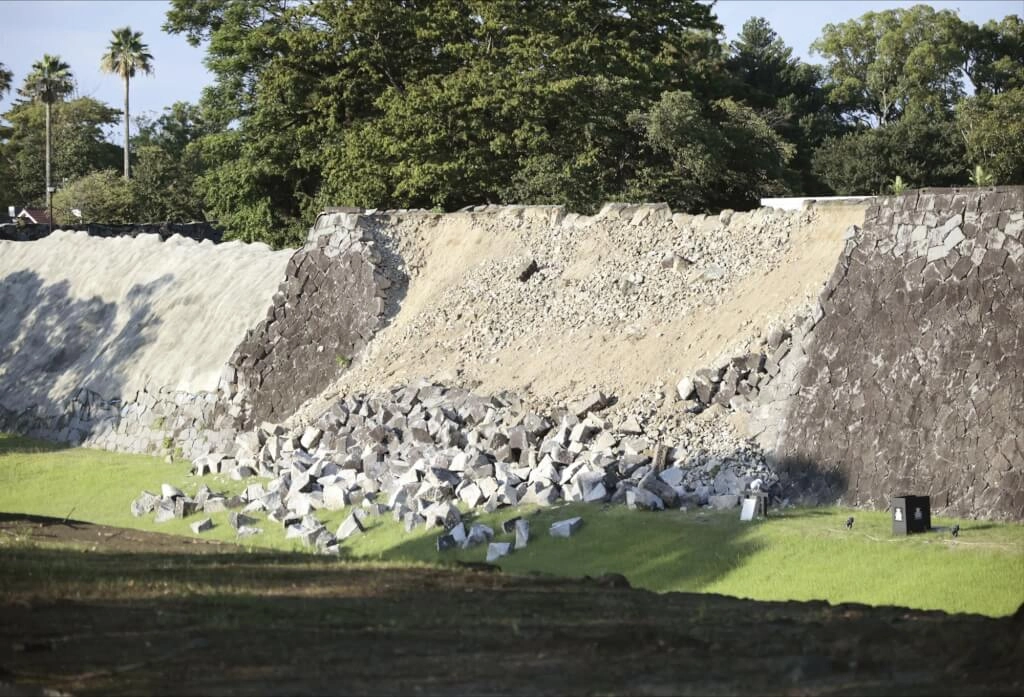 熊本城部分石牆再度受損