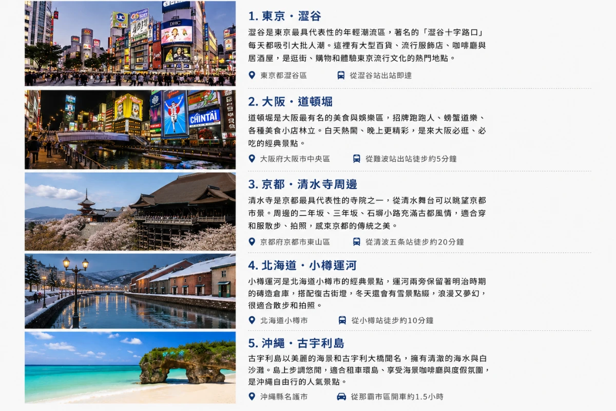 日本哪裡好玩？