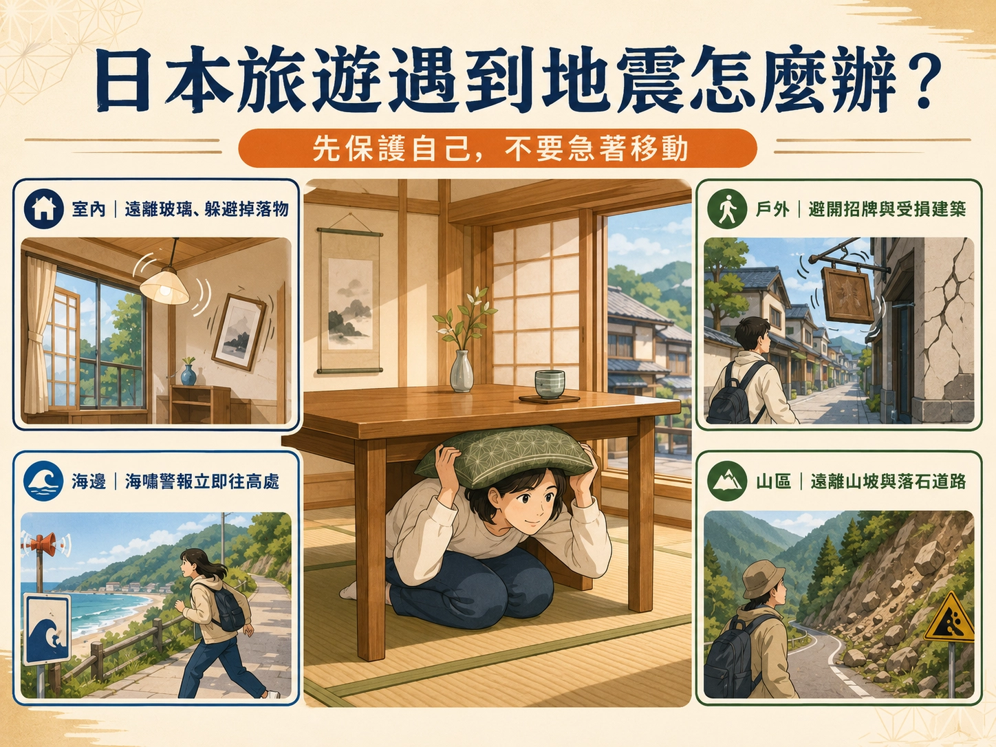 日本旅遊遇到地震的應對方式