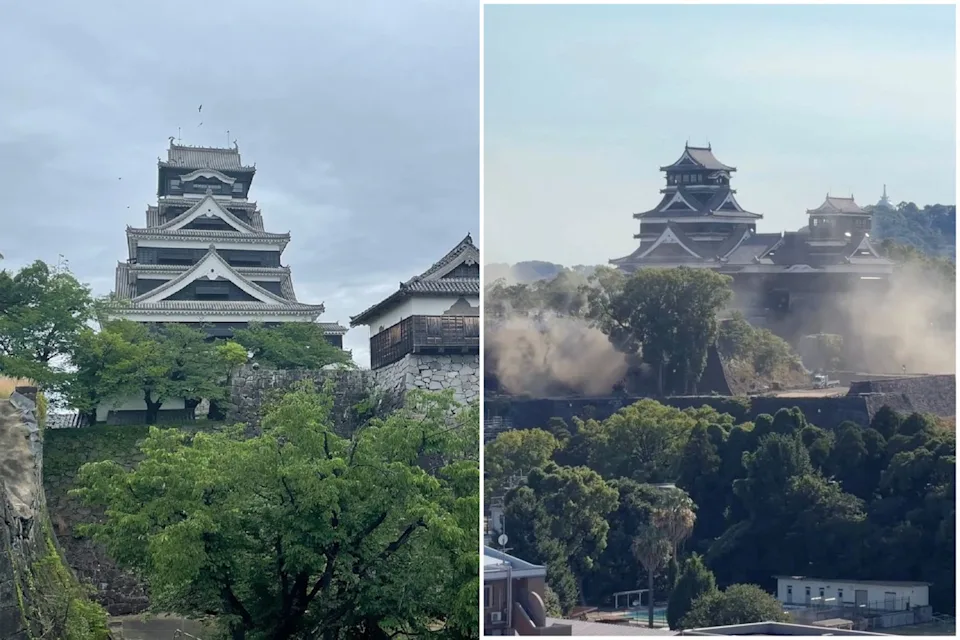 熊本城部分石牆再度受損