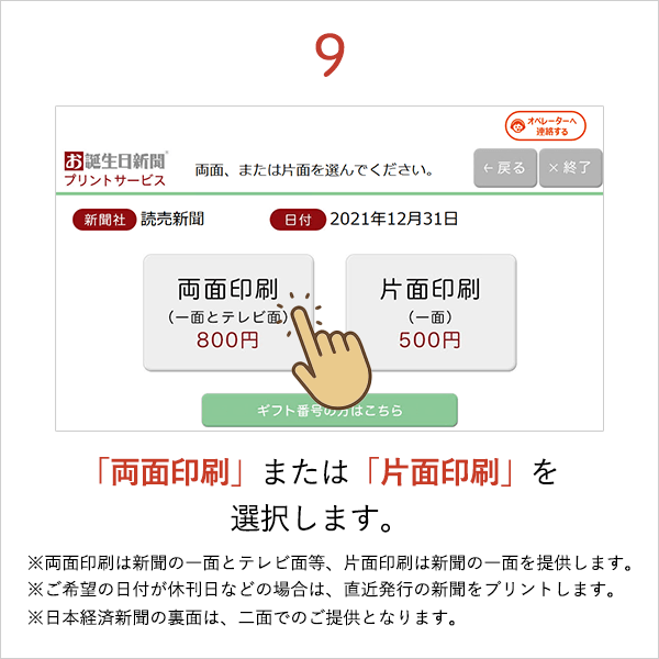 日本生日報紙選擇單面影印或是雙面，價格不同