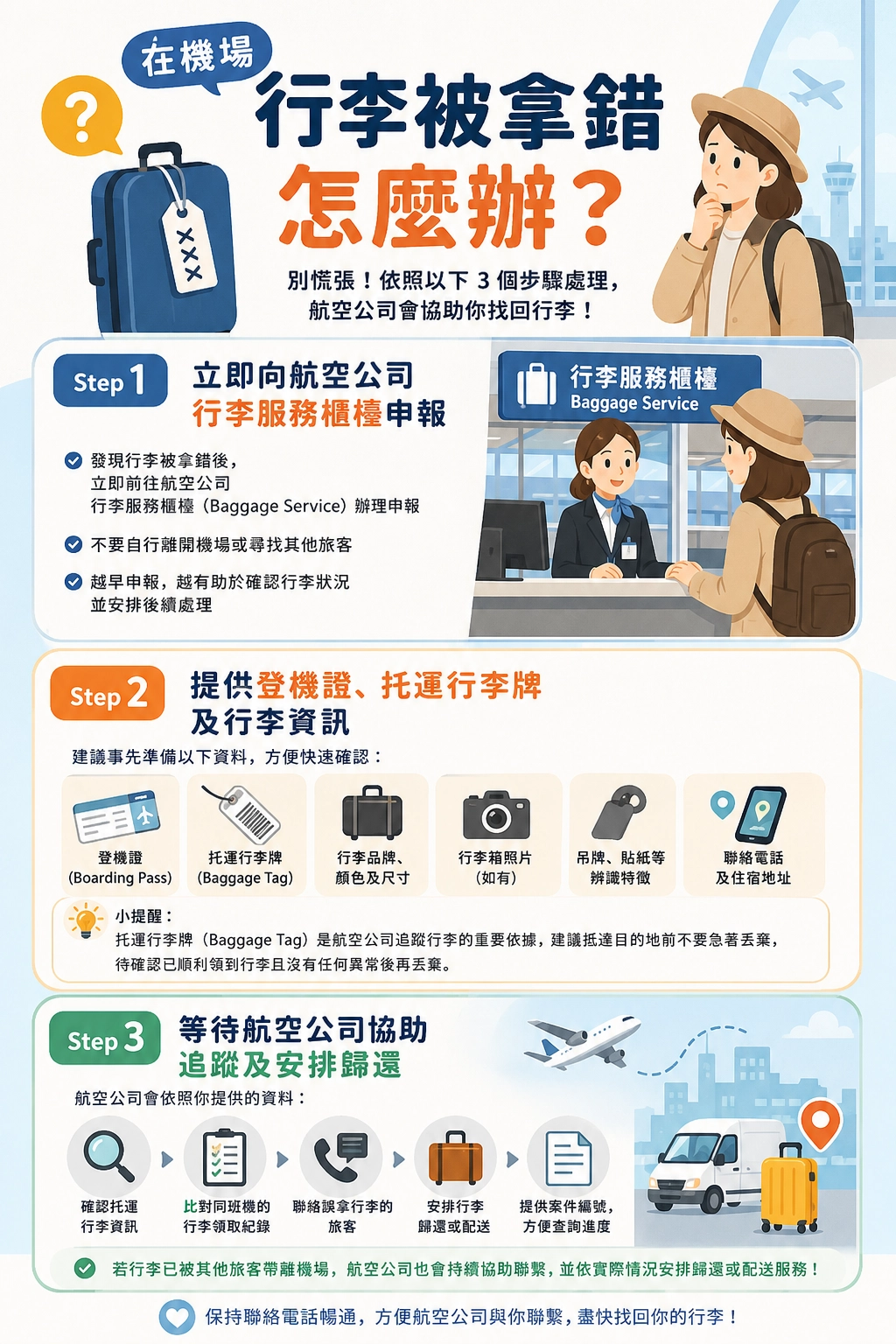 在機場行李被拿錯怎麼辦？
