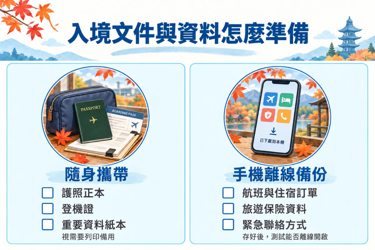 日本賞楓自由行入境資料預先填好，下飛機更省時